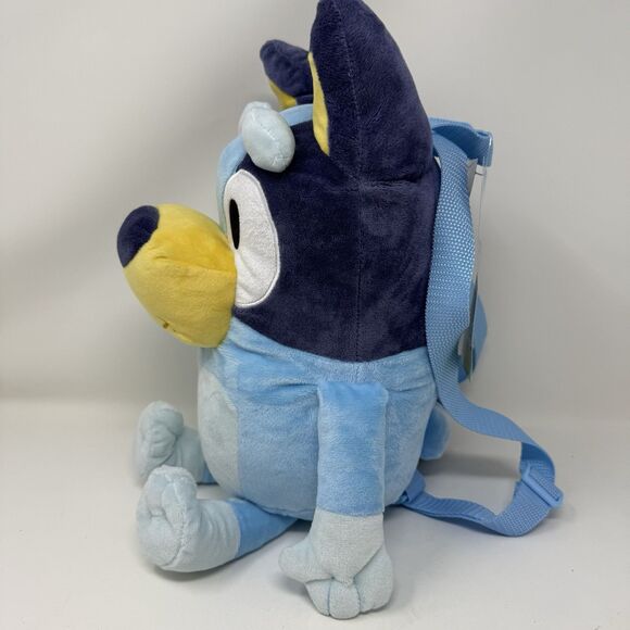 Bluey Plush Stuffed Backpack 16", Blue Soft Zipper Back Adjustable Straps New - Picture 5 of 5